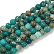 1 streng 4 mm. Regalite/Imperial Jasper streng. Søgrøn